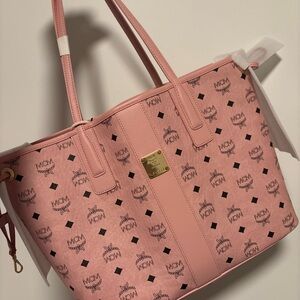 mcm pink tote
